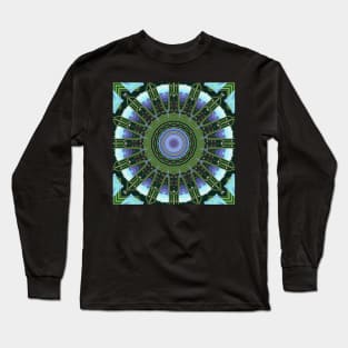Circuitboard fire Kaleidoscope Pattern (Seamless) 6 Long Sleeve T-Shirt